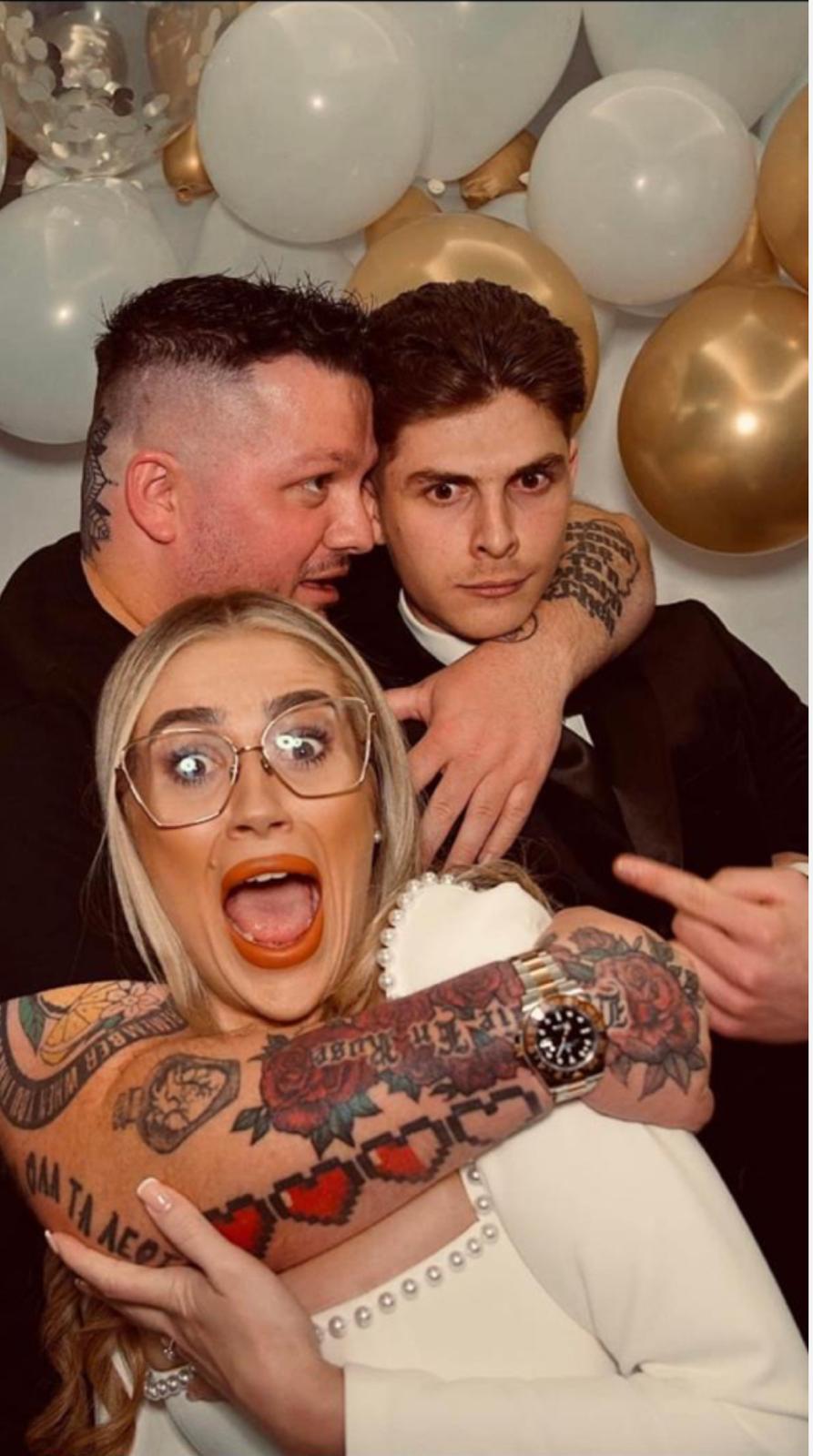 Chris, Tobias and Jess at Engagement Party